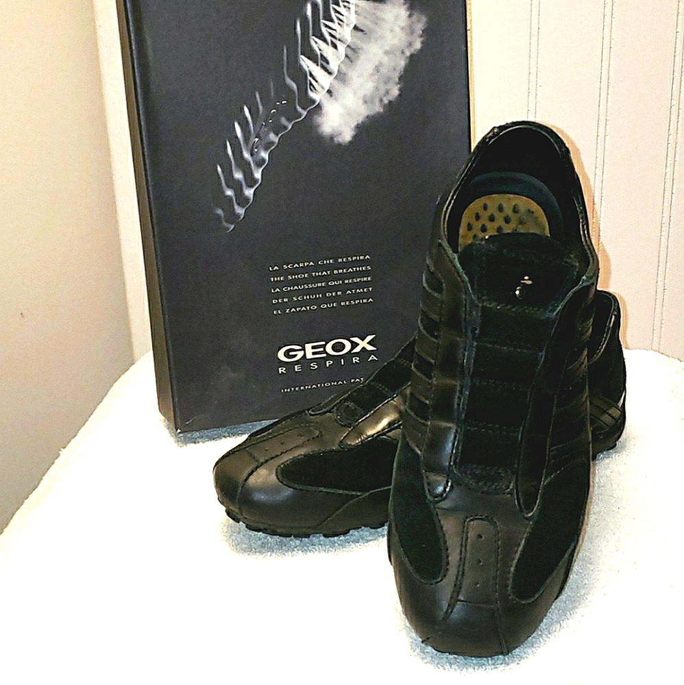 Ecco Snake Suede & Leather sneaker, black, 7